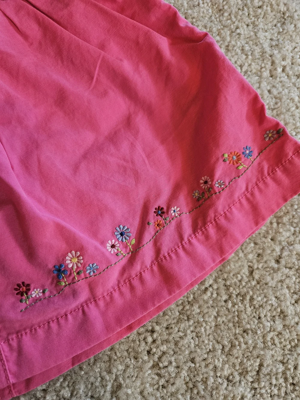 OshKosh B'gosh Bright Pink Embroidered Bird & Flower Jumper - Size 12mo